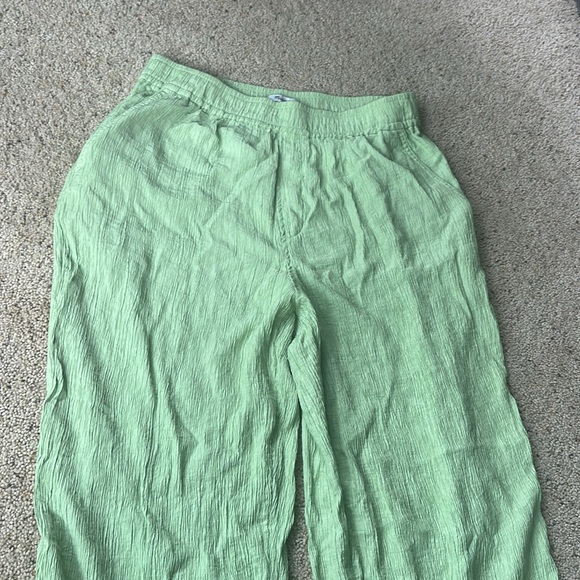 Madewell Crinkled Crepe Straight-Leg Crop Pants Green Size Medium - Picture 6 of 11